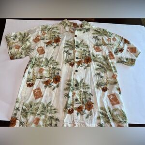 Bungalow Joe Men's XL Hawaiian Shirt Colorful Floral Short Sleeve Button Up